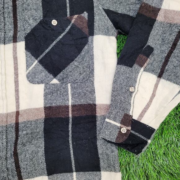 Vintage 90s Shadow Plaid Button Shirt Medium 21x28 - Picture 11 of 11